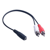 Cable Convertidor De Auxiliar Estereo 3.5mm Jack Hembra A 2 