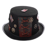 Punk Goth Steampunk Top Hat Con String Gear Cosplay Disfraz