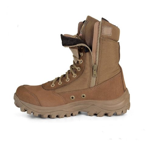 Bota Coturno Airstep 8628-35 Com Ziper Coyote