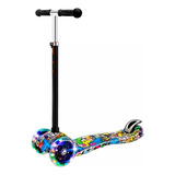 Scooter Ajustable Niños Con Luz Plegable Led Luces De Pie