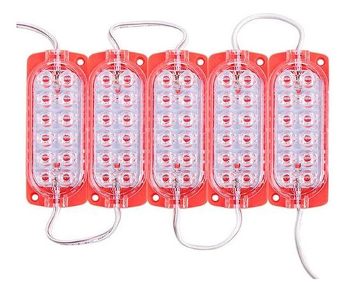 10 Modulo De 12 Led Contra Agua Ámbar Azul Rojo Rosa