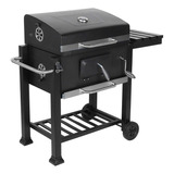 Asador De Hierro Deluxe Con Ruedas Y Mesa Lateral - Ap9788 Color Negro