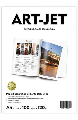 Papel Fotografico Doble Faz Glossy Art-jet® A4 120g 100hojas