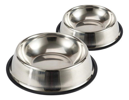 Kit 2 Comedouro Inox Antiderrapante Comedouro Cães E Gatos