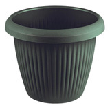 Vaso De Flor Plástico Grande S/prato 8 L Moderno Decorativo Cor Verde Listrado