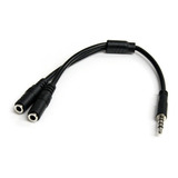 Cable Startech.com 3,5mm Macho - 2x De 3,5mm Hembra 20cm Color Negro