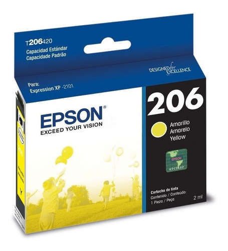 Cartucho Epson 206 Color Xp 2101 Orig T206 Cyan Mag O Amar