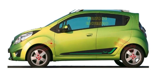 Stickers Franja Lateral Para Chevrolet Spark Byte+espejos 4p