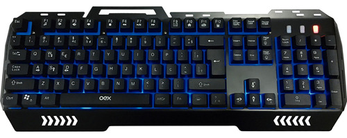 Teclado Gamer Fusion Led 3 Cores Abnt2 Oex Game Tc204 Preto