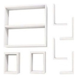 Kit 7 Peças Nicho 10cm Largura Mdf Branco Kit Instalação