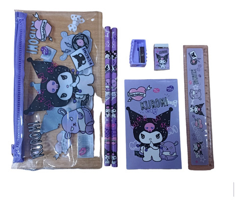 Estuche Con Accesorios De Kuromi Regalo Niñas Kawaii