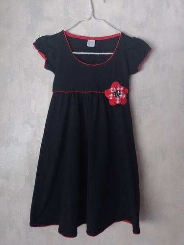 Vestido Manga Corta Triny Algodón Negro 8