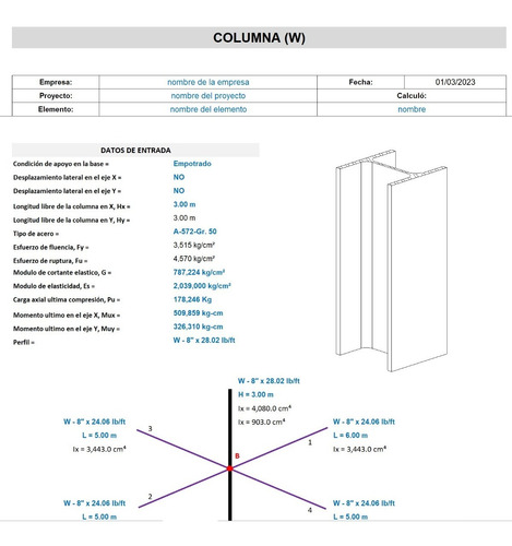 Hojas De Calculo Acero Estructural Ntc- Aisc