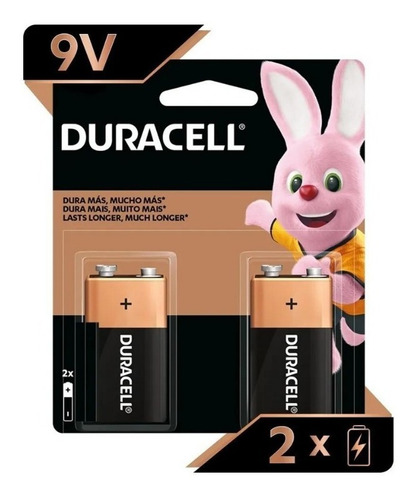 Bateria 9v Alcalina Duracell - Cartela Com 2 Unidades