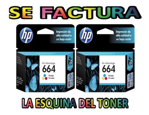 Kit 2 Cartuchos Hp 664 F6v28al Color Orig 1115 3835 2135 363