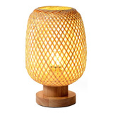 Lámpara De Mesa De Escritorio De Bambú Con Base De Madera Y
