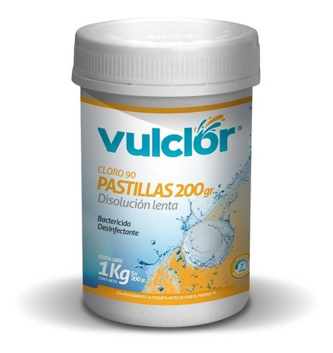 Cloro En Pastillas- 200gr (1kg) Vulcano