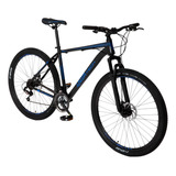 Bicicleta Mtb Overtech R29 Acero 21v Freno A Disco Pp Color Negro/azul/azul Tamaño Del Cuadro L