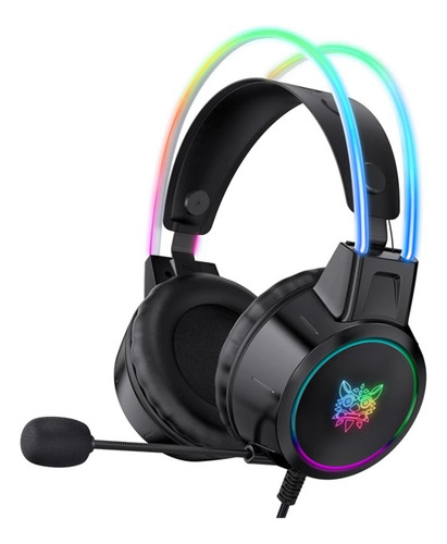 Audífonos Gamer Onikuma Gamer X15 Pro Negro Con Luz Rgb Led