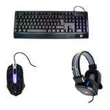 Combo Mouse + Teclado + Auricular Compatible Pc Notebook