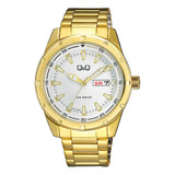 Reloj Q&q Qyq A214j001y Dorado Hombre Acero + Estuche