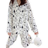 Lindo Pijama Animado De Manga Larga De Snoopy