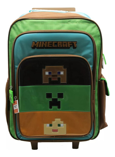 Mochila Con Carro 18'' Minecraft Cresko Mi312