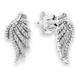 Aros Pandora Original Alas Angel Plumas Brillantes Pendiente