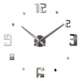 Reloj De Pared 3d Plateado