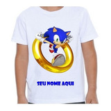 Camisa Estampada Infantil Personalizada Camiseta Sonic