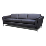 Sofa De Piel - Viggo- Confortopiel Color Gris Oxford