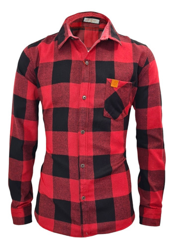 Camisa De Franela A Cuadros Para Hombre, Manga Larga, Casual