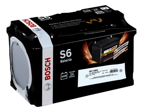 Bateria Automotiva Bosch Agm S6x80d Start Stop 80ah 12v