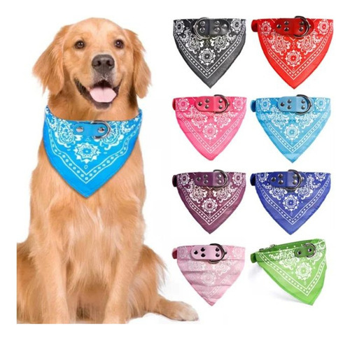 Collar Pañuelo Bandana Grande Regulable Para Perro Mascotas