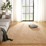  Alfombra Peluda Beige, Compatible Con Sala De Estar 