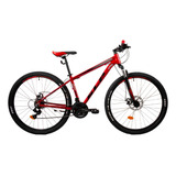 Mountain Bike Slp 25 Pro  2023 R29 S 21v Frenos De Disco Mecánico Cambios Shimano Tourney Tz31 Color Rojo/negro Con Pie De Apoyo  