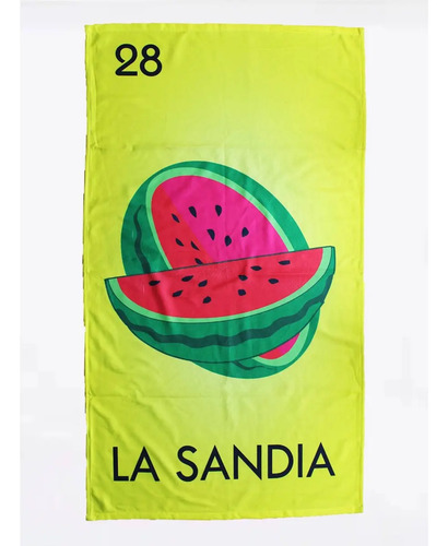 Toalla De Playa Mexicana Microfibra Absorbente Lotería Frida