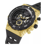 Reloj Hombre Guess Gw0325g1 Cuarzo Pulso Negro En Silicona