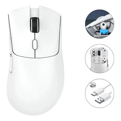 Mouse Gamer Attack Shark R1 Paw3311 18000 Dpi Inalámbrico Color Blanco | Envío gratis