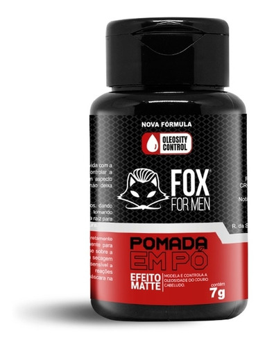 Pomada Em Pó Masculina Fox For Men Efeito Matte 15g Oferta