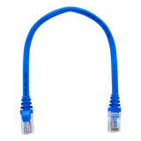 Kit Patch Cord 100% Cobre Cat5e Azul 30 Cm Utp Lan 30un