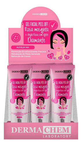 Box 9 Gel Peel Off Rosa Mosqueta E Argila Rosa Efeito Diaman