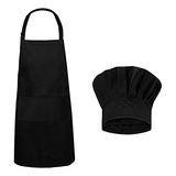 Delantal Y Gorro De Chef Ajustables, Mujer Hombre Chef,