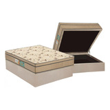 Cama Box Baú Casal: Colchão Espuma Polar D45 Pérola + Base 