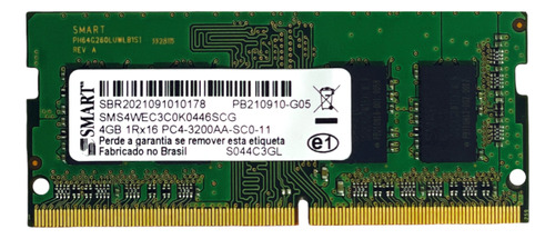 Memoria Ram Smart 4gb Pc4-3200aa Sms4wec3c0k0446scg