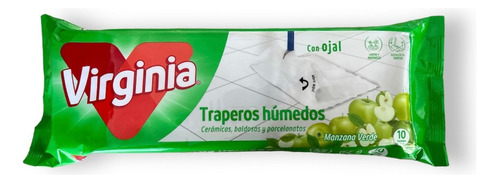 Trapero Húmedo Virginia Con Ojal Aroma Manzana Verde 10 Uds