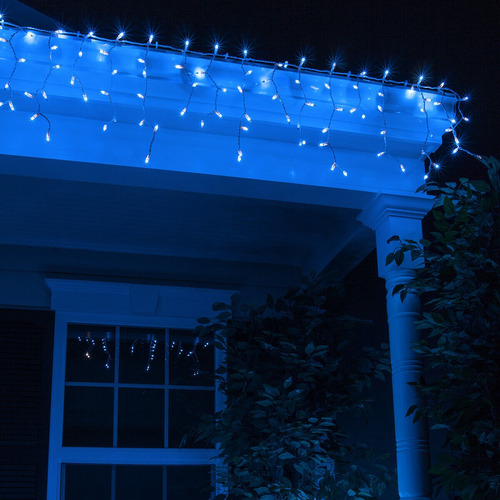 Luz Led Cortina 3mtr X 45cm 100 Luces Navidad  Azul