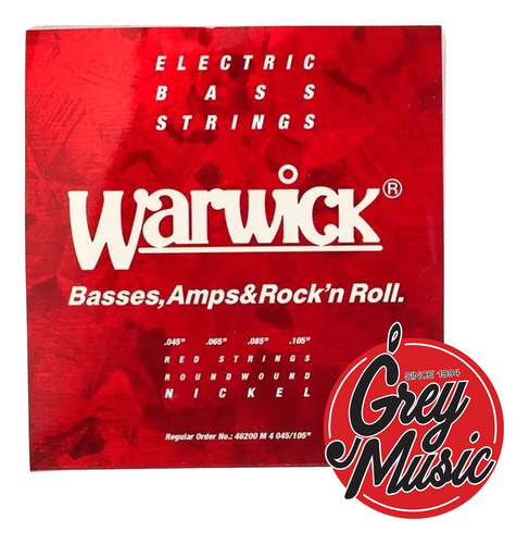 Cuerdas Warwick 46200 M 4 045/105 De Bajo Acero Niquelado