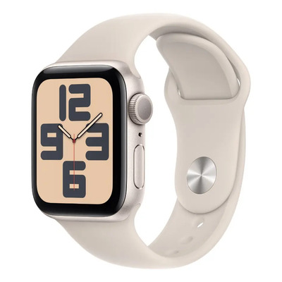 Apple Watch SE GPS • Caja de aluminio blanco estelar de 40 mm • Correa deportiva blanco estelar - M\u002FL - Excelente (Reacondicionado) | Meses sin interés