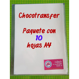 Paquete 10 Hojas De Chocotransfer Tamaño A4